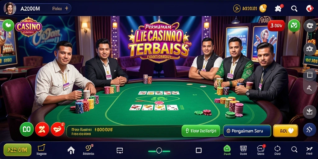 Tampilan screenshot A200M menampilkan gameplay Live Casino yang menarik dan interaktif.
