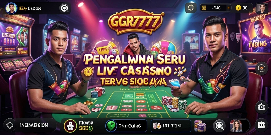 Screenshot gameplay GGR7777 menampilkan interaksi seru dengan dealer langsung.