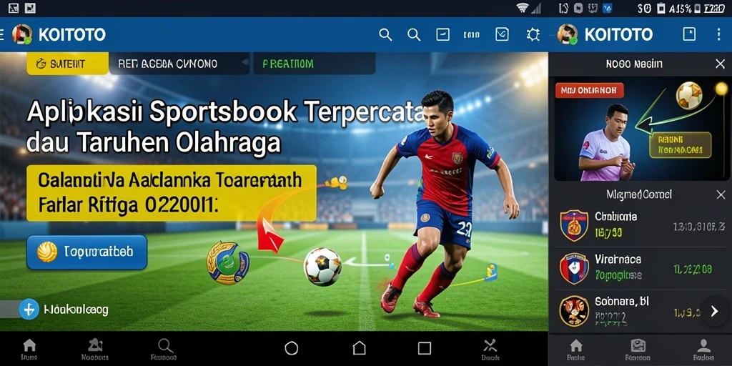 Screenshot utama KOITOTO dengan tampilan taruhan olahraga yang menarik.