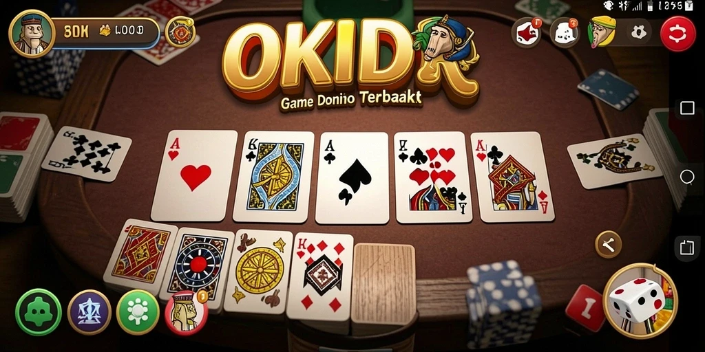 Tampilan gameplay seru dari permainan domino di OKIDR.