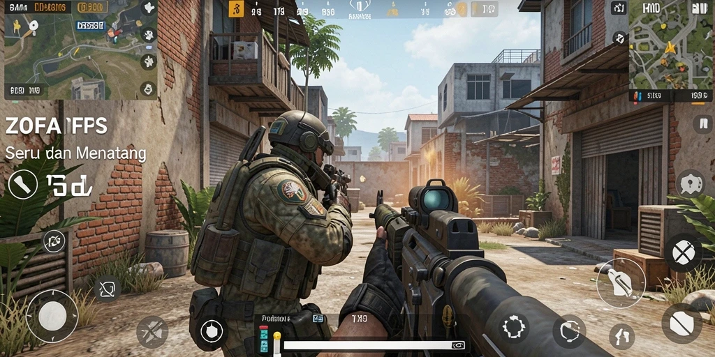 Tampilan menarik dari gameplay ZOFAZA yang penuh aksi.
